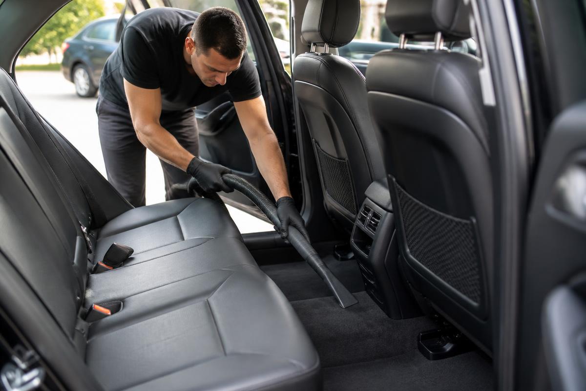 Clean car interior vacuumed after an auto glass installation